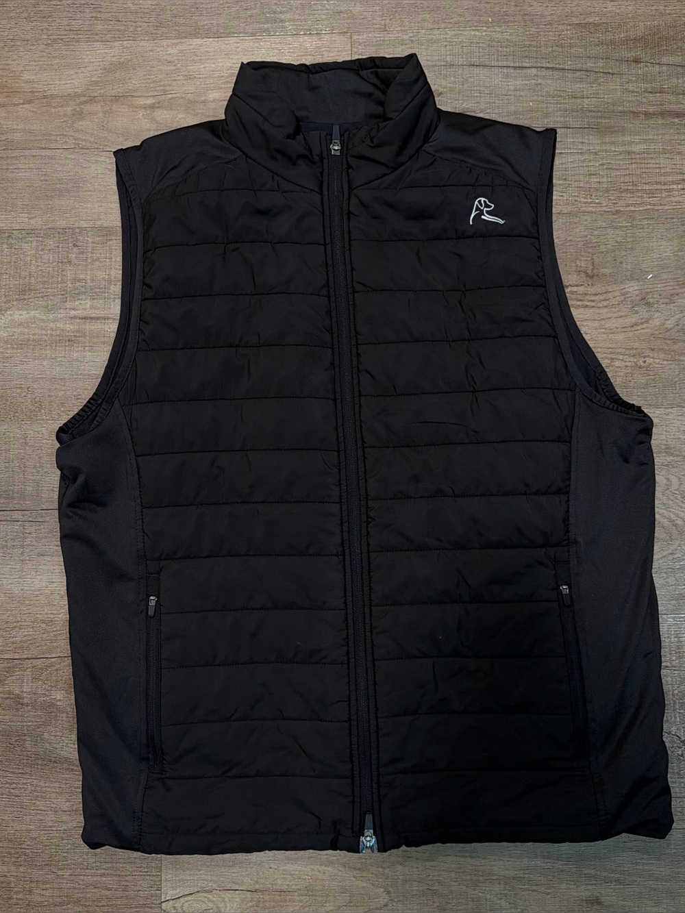 Rhoback Men's Black Quilted Zip-Up Vest large